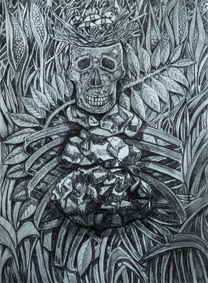 Shajee Chelad pencil on canvas